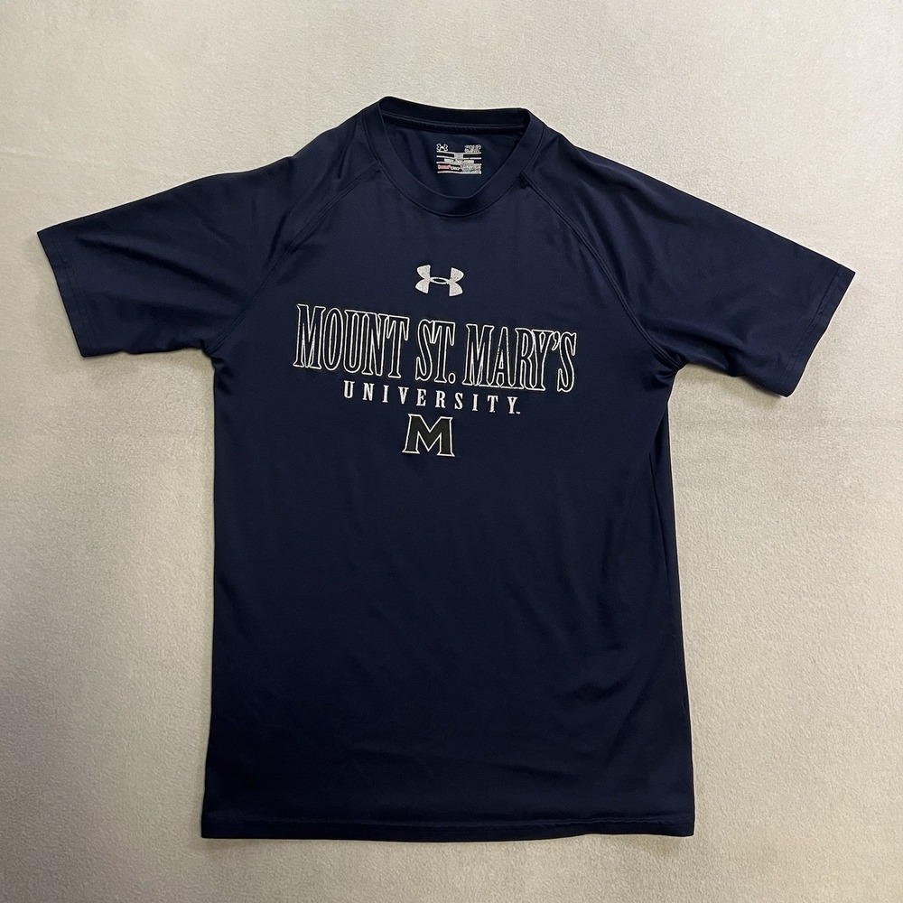Mount St. Mary's University Under Armour Shirt Adult Size Small Blue NCAA Gym
